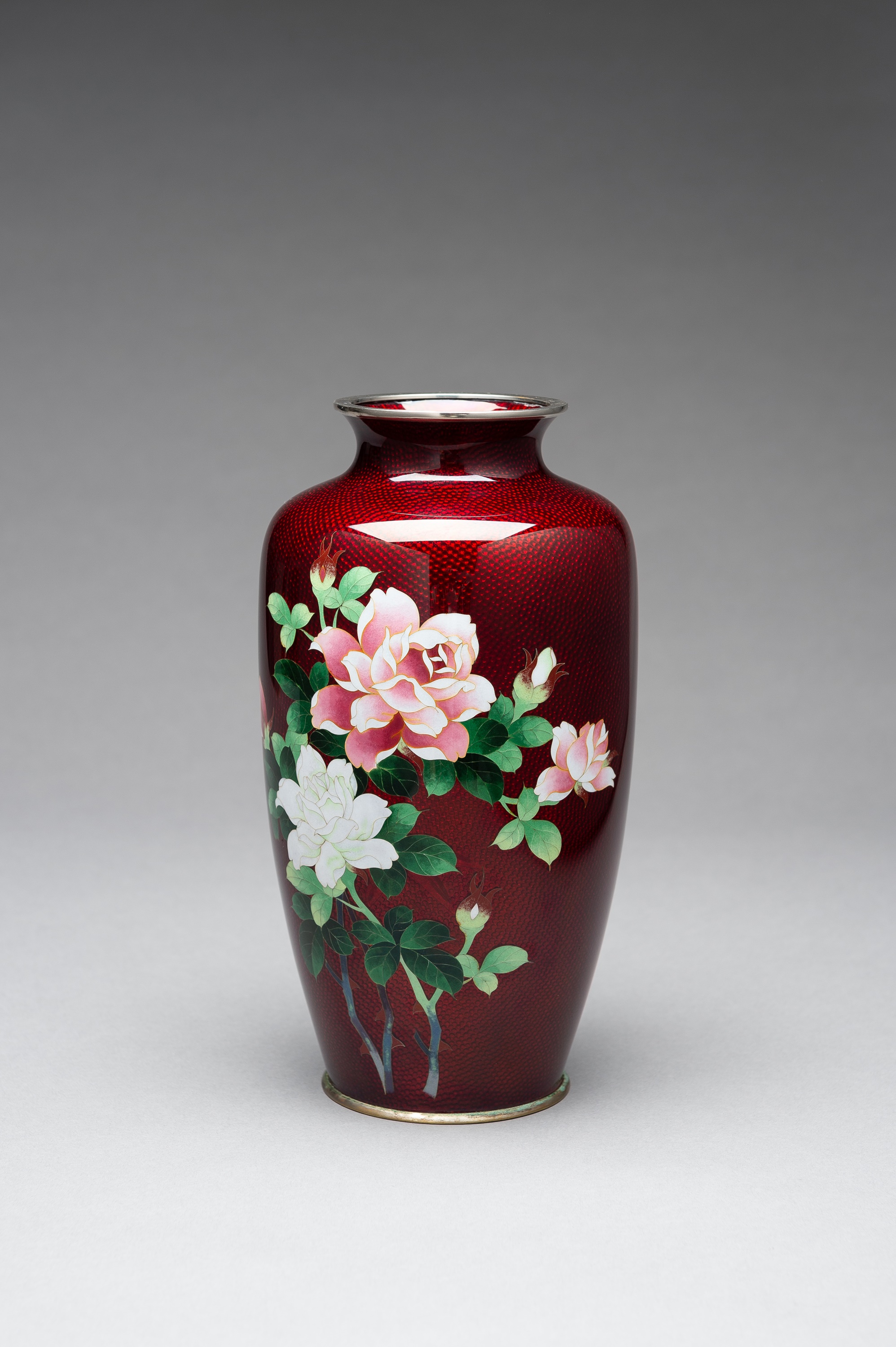 A LARGE ANDO STYLE GINBARI CLOISONE VASE