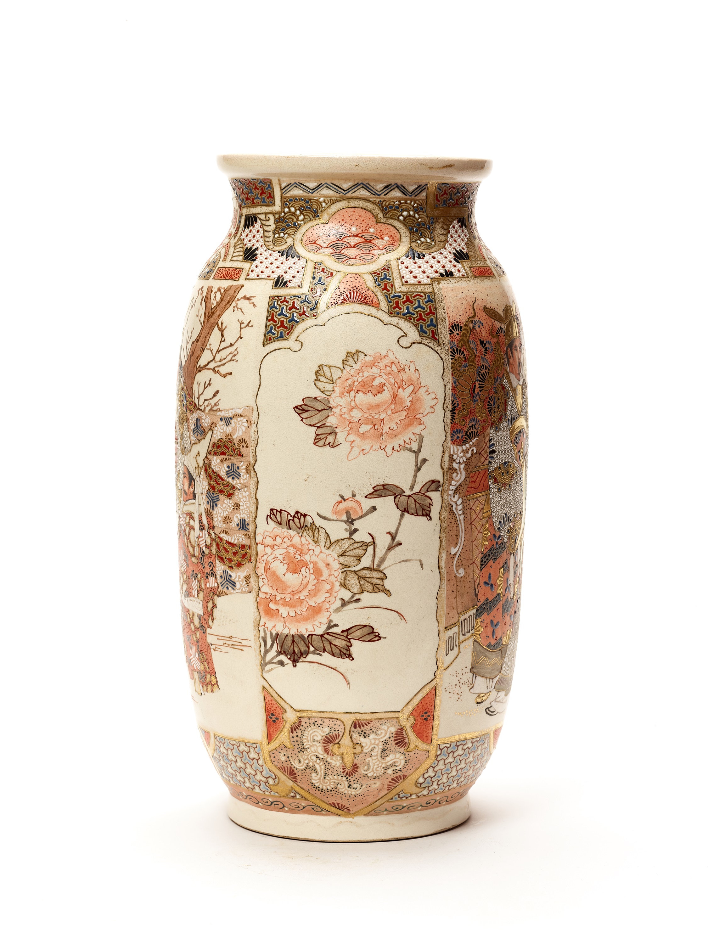 A LARGE SATSUMA CERAMIC VASE WITH SAMURAI WARRIORS - Image 4 of 5