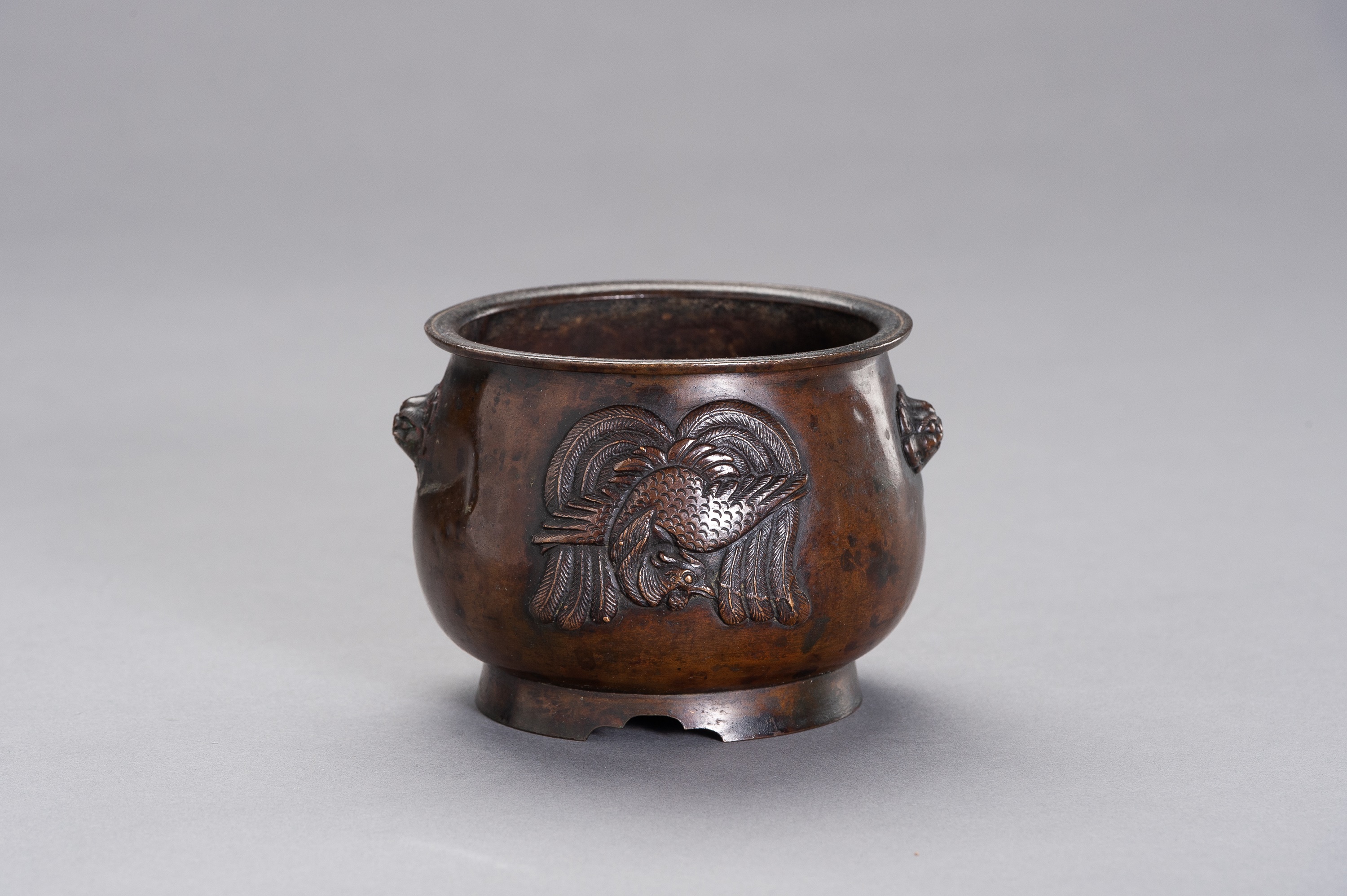 A BRONZE CENSER WITH HO-O BIRDS - Image 3 of 8