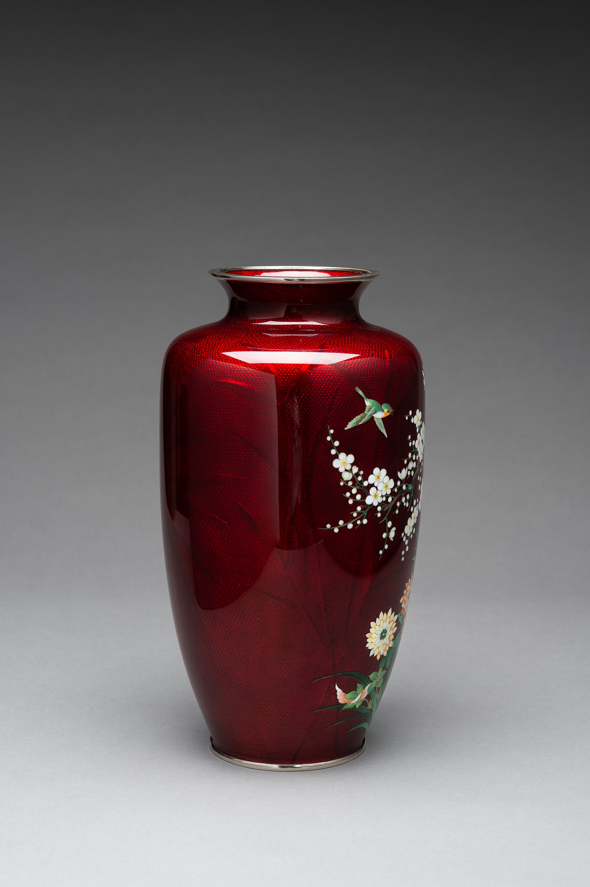 A LARGE ANDO STYLE GINBARI CLOISONNE VASE - Image 5 of 8