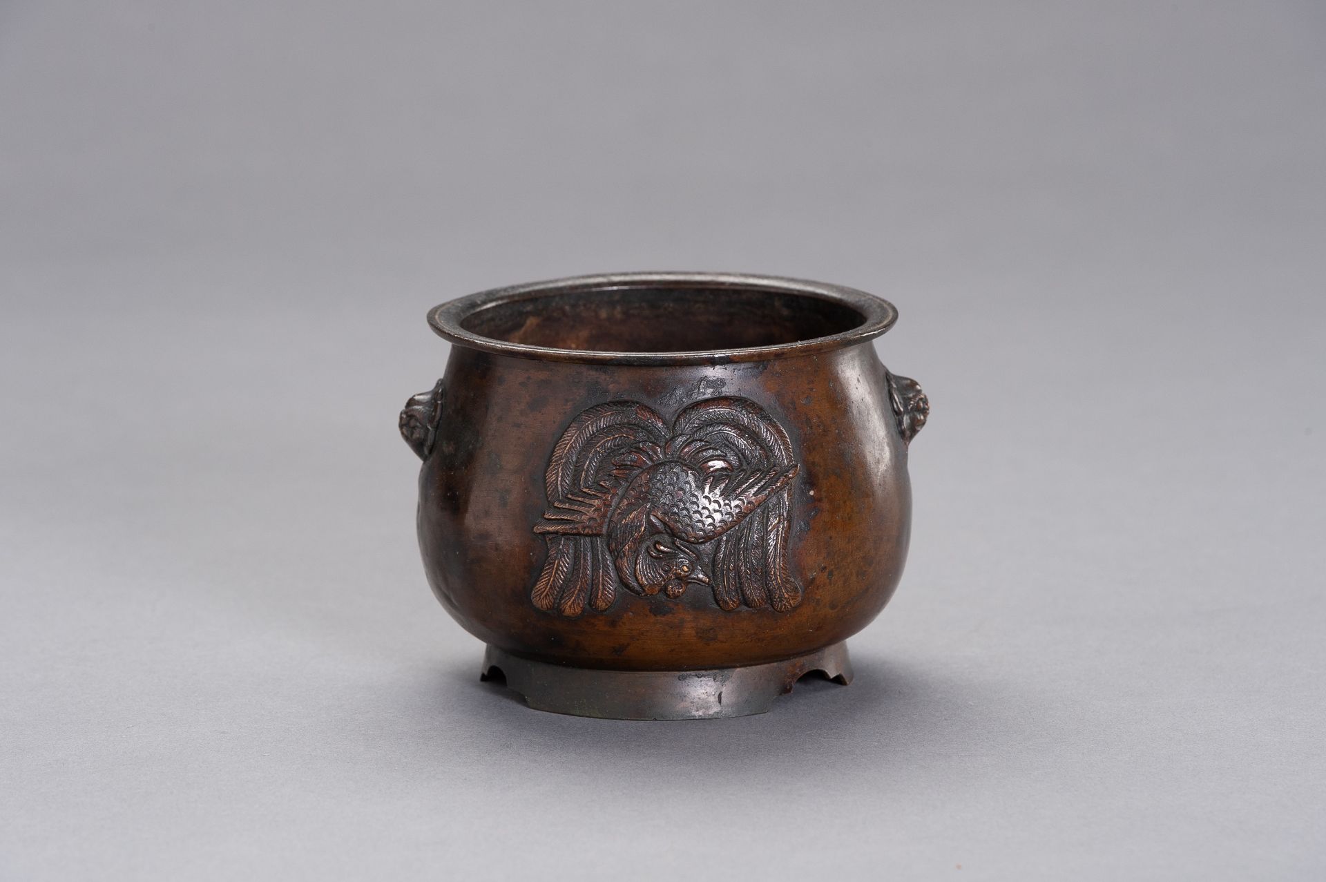 A BRONZE CENSER WITH HO-O BIRDS