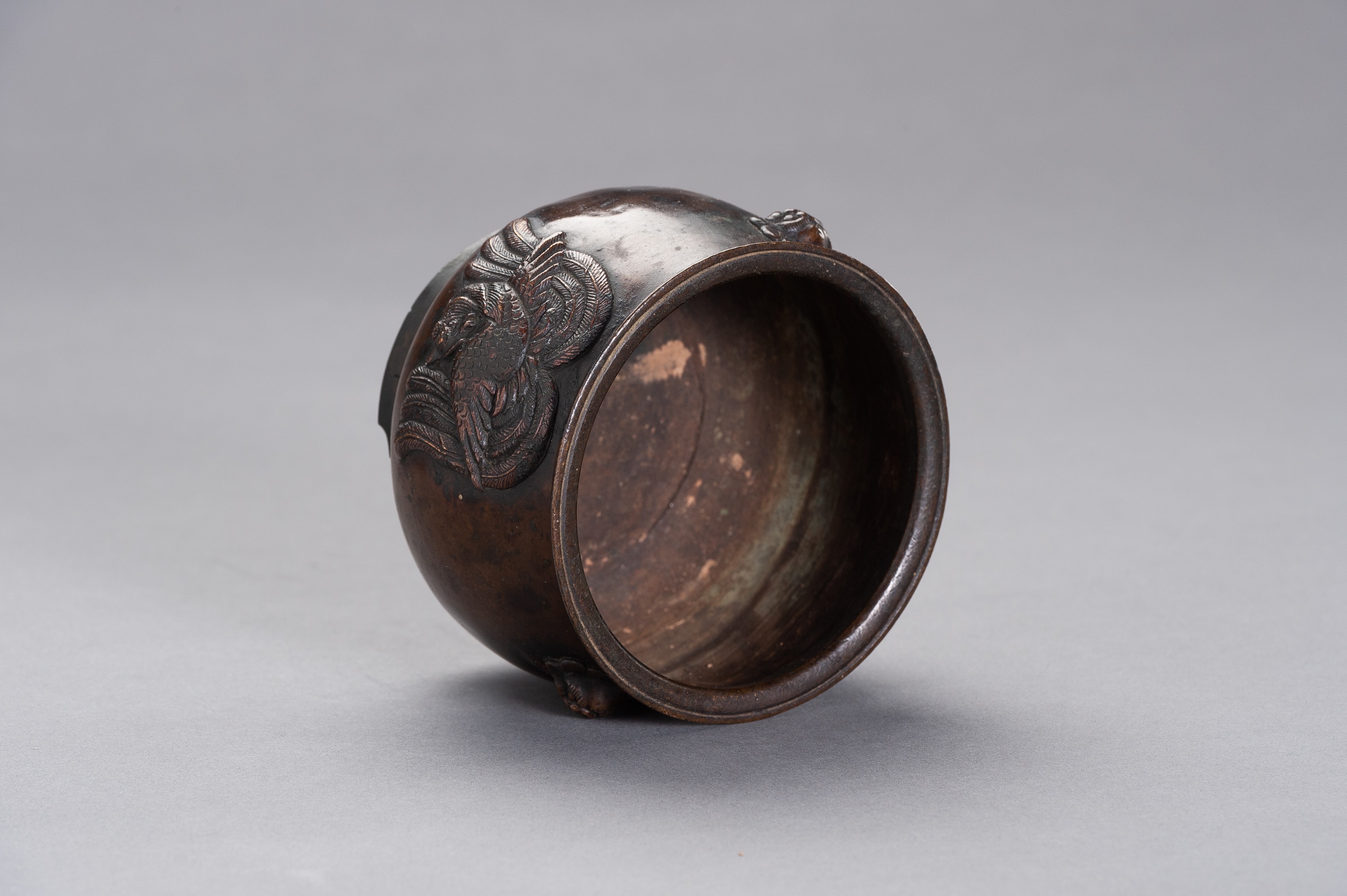 A BRONZE CENSER WITH HO-O BIRDS - Image 7 of 8