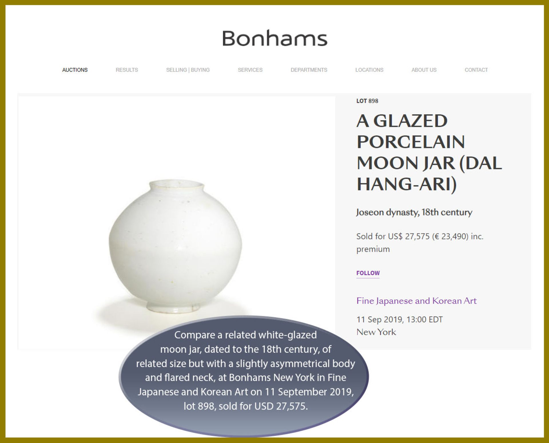 A WHITE-GLAZED PORCELAIN MOON JAR, DAL HANG-ARI, JOSEON DYNASTY - Image 3 of 8