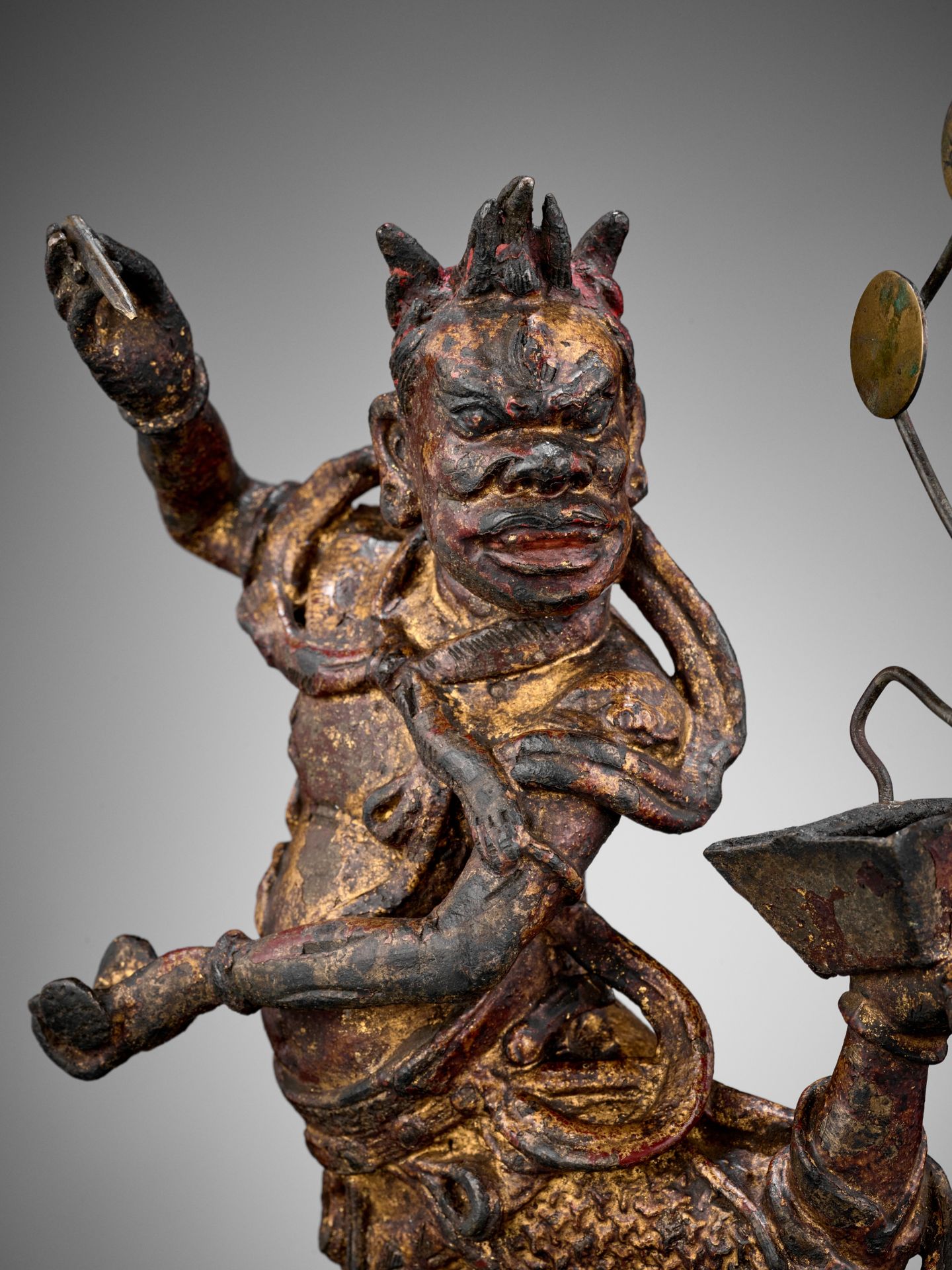 A GILT-LACQUERED BRONZE FIGURE OF KUI XING, SONG DYNASTY - Image 2 of 14