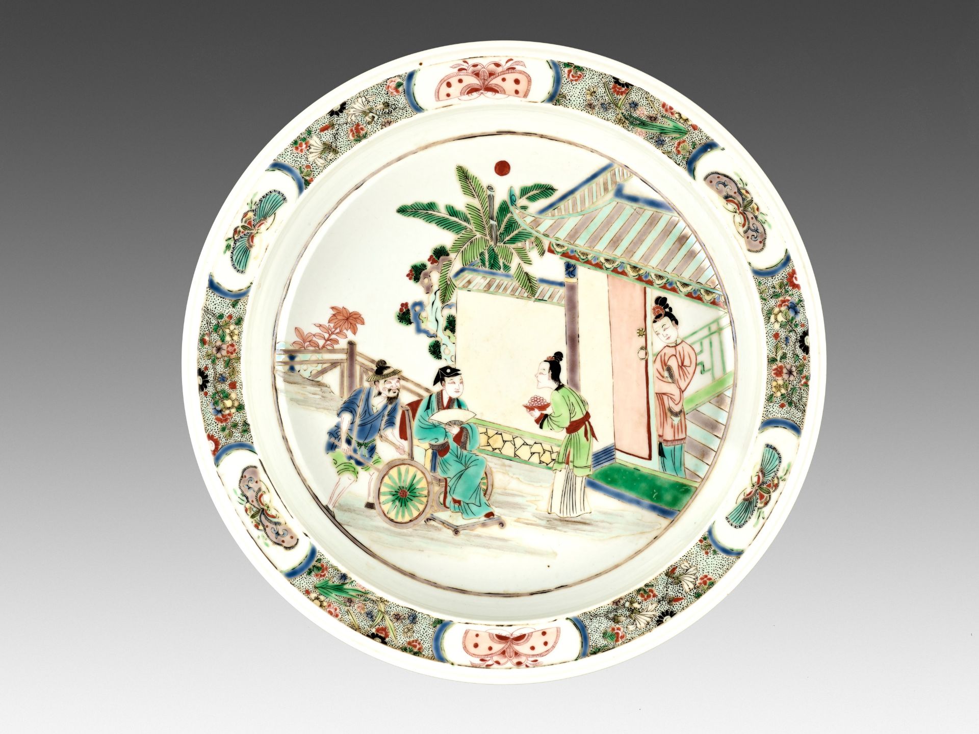 A FAMILLE VERTE 'ROMANCE OF THE WESTERN CHAMBER' BASIN, QING DYNASTY