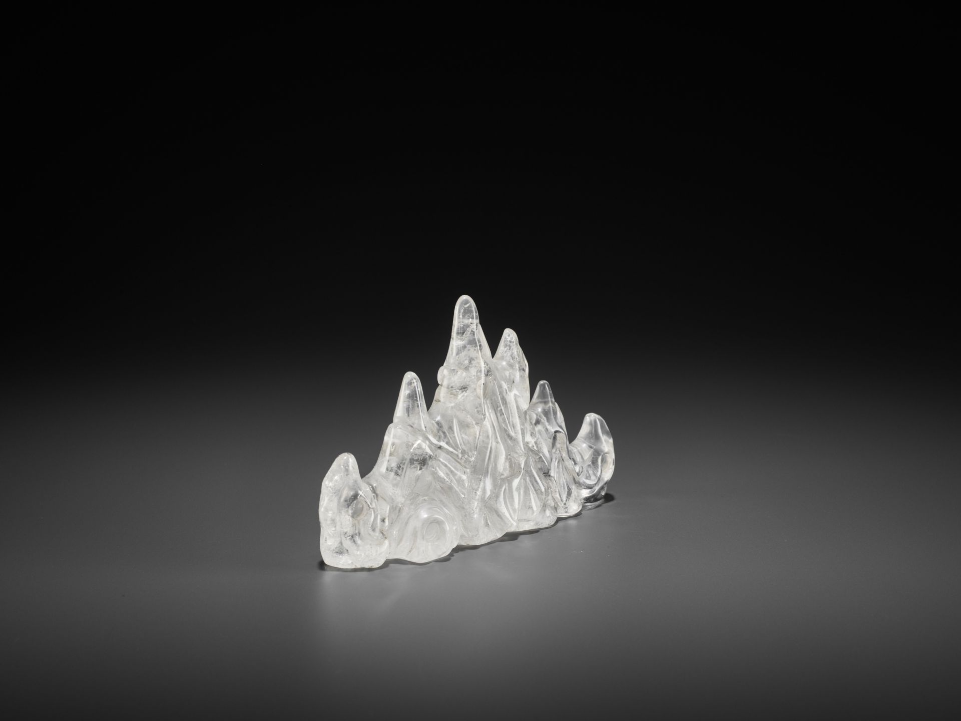A ROCK CRYSTAL 'MOUNTAIN' BRUSH REST, QING DYNASTY - Image 6 of 9