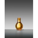 AN AMBER GLASS MINIATURE BOTTLE VASE, TONGZHI MARK AND PERIOD