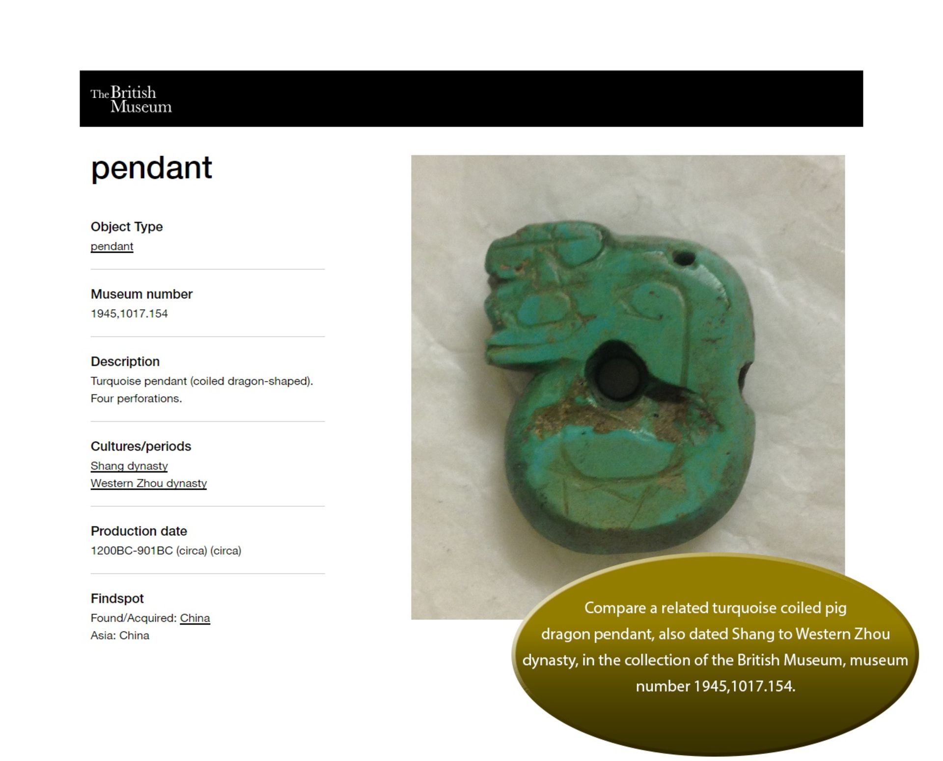 A TURQUOISE MATRIX 'PIG-DRAGON' PENDANT, SHANG TO WESTERN ZHOU DYNASTY - Image 5 of 14