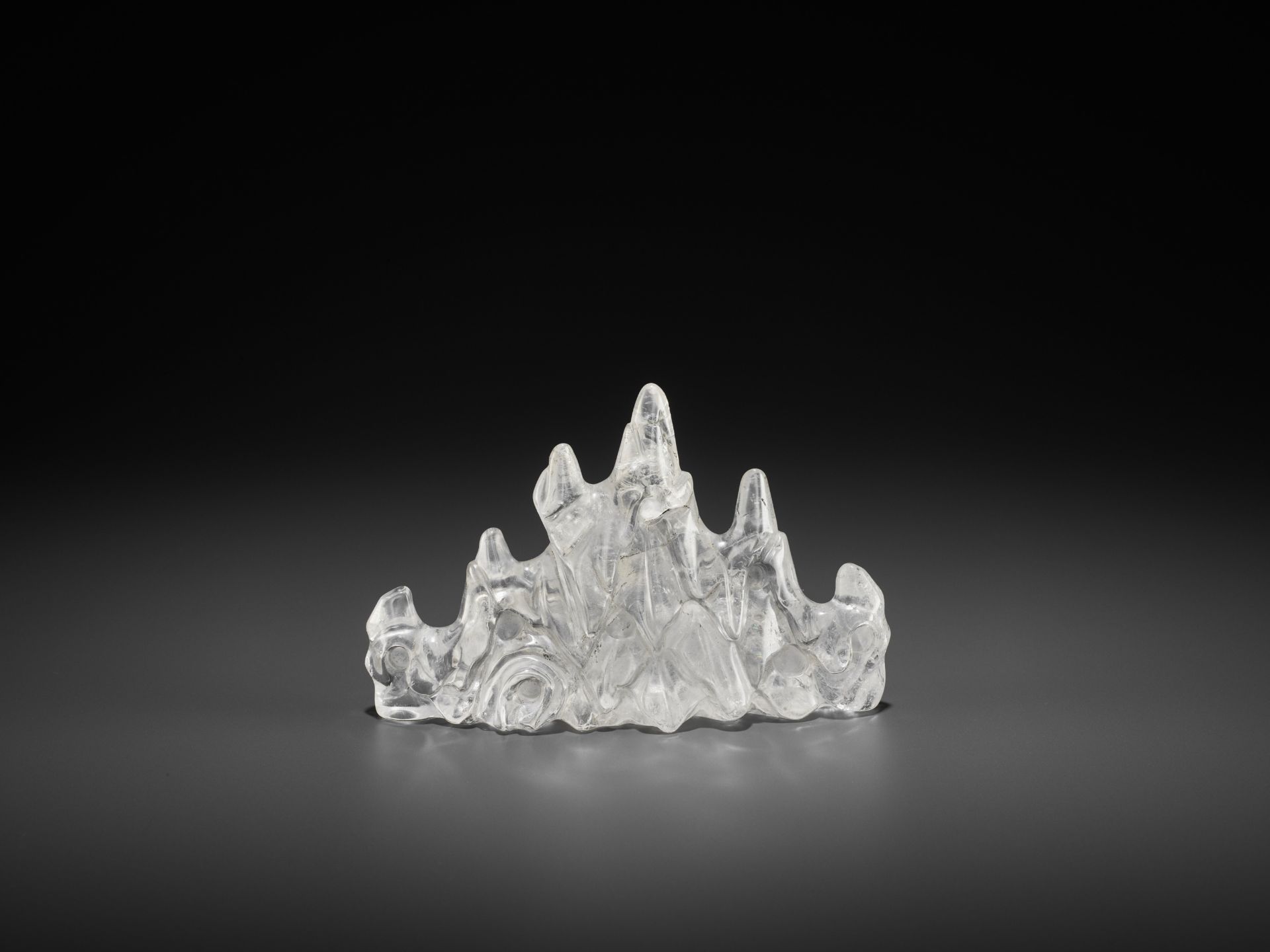 A ROCK CRYSTAL 'MOUNTAIN' BRUSH REST, QING DYNASTY - Image 2 of 9