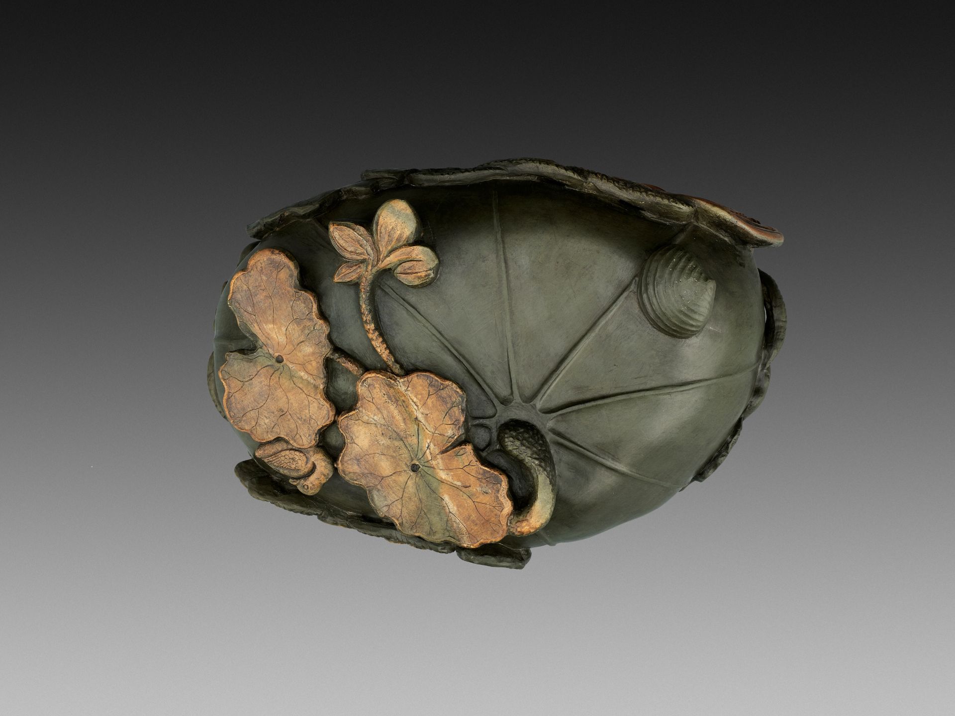 A LARGE DUAN STONE 'LOTUS POND' BASIN, QING DYNASTY - Image 13 of 14