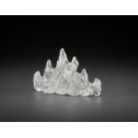 A ROCK CRYSTAL 'MOUNTAIN' BRUSH REST, QING DYNASTY