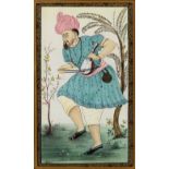 A PERSIAN MINIATURE PAINTING OF A MUSICIAN, 19TH CENTURY