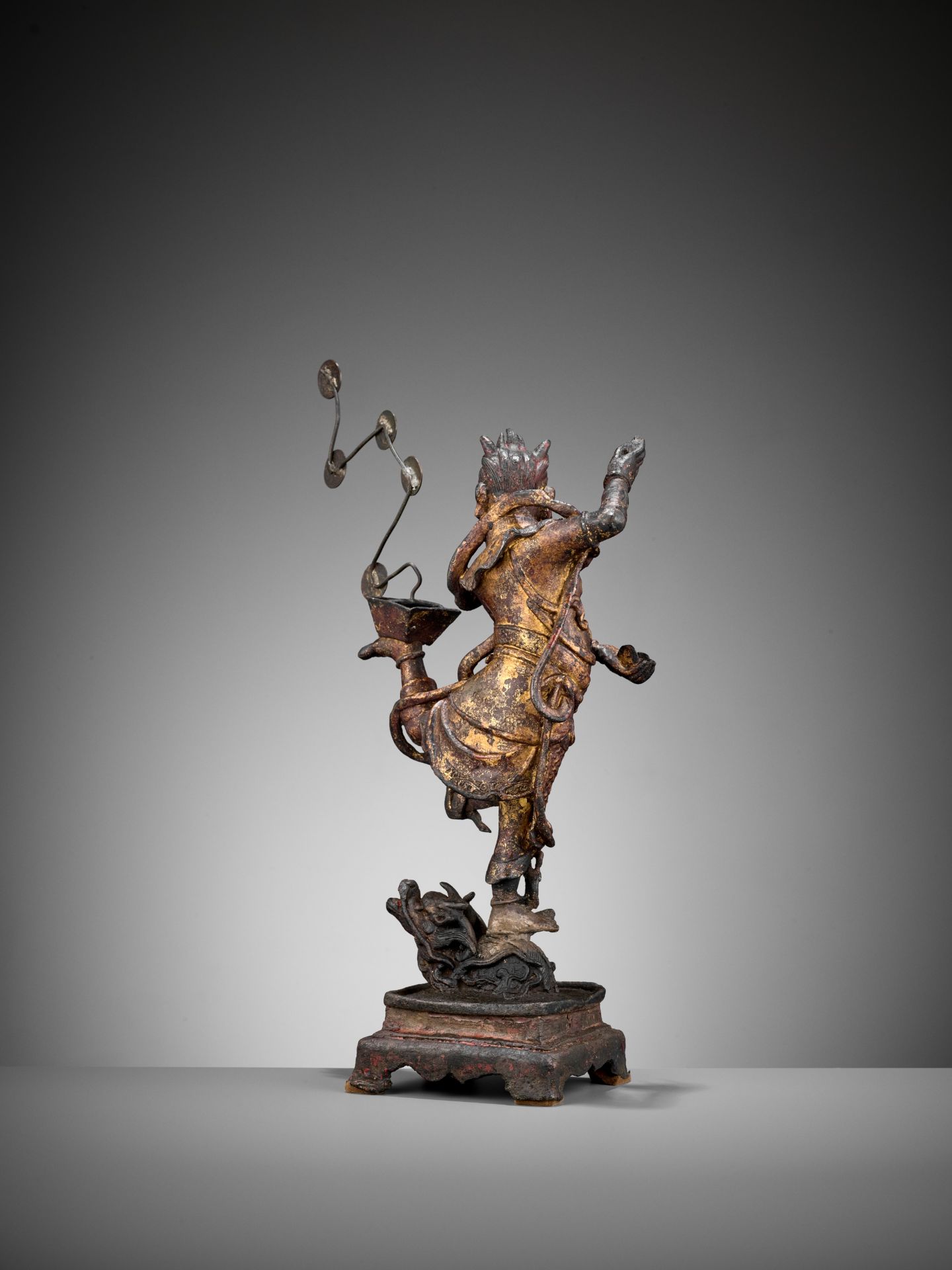 A GILT-LACQUERED BRONZE FIGURE OF KUI XING, SONG DYNASTY - Image 11 of 14