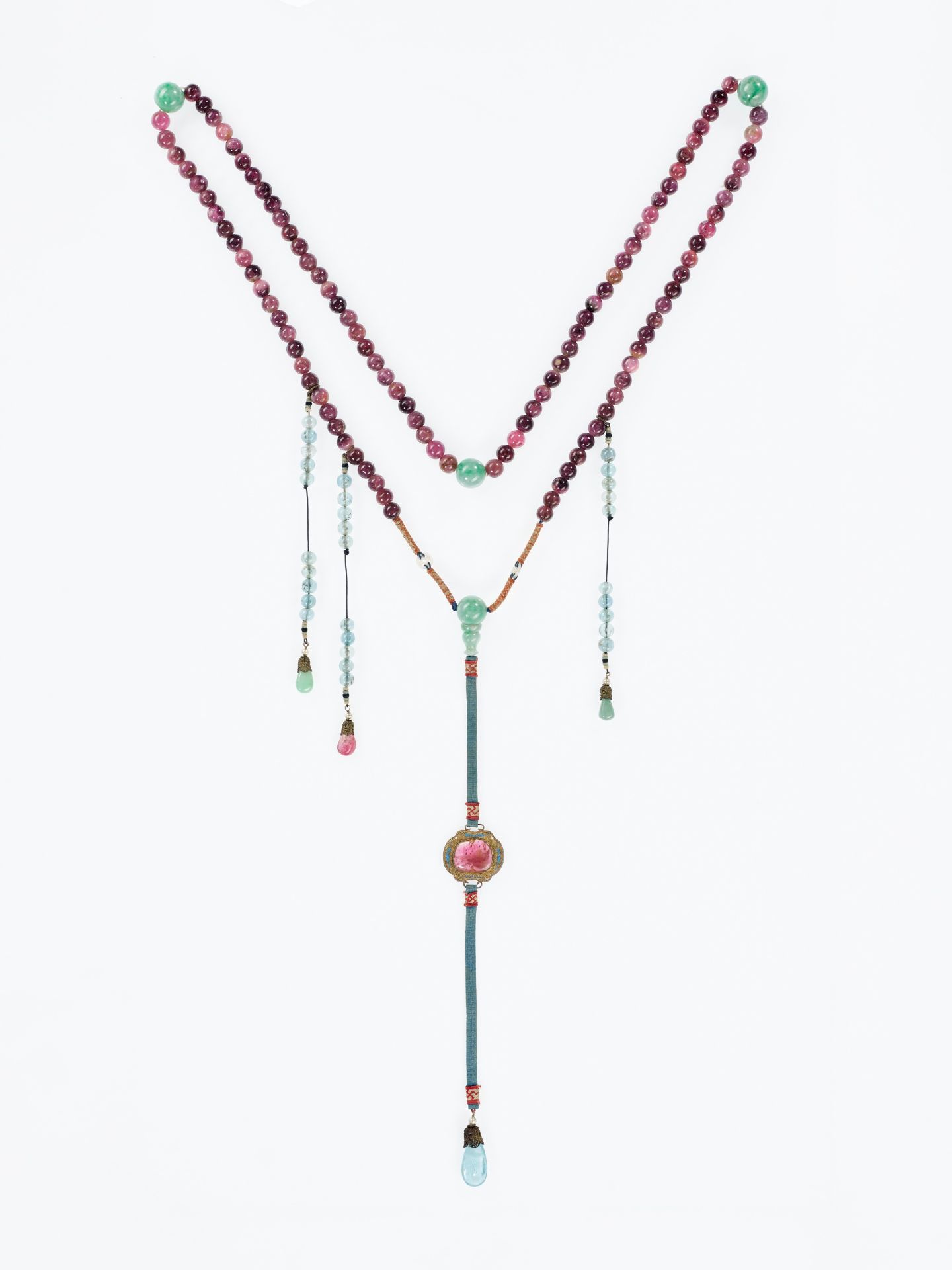 AN IMPRESSIVE TOURMALINE COURT NECKLACE, CHAOZHU, MID-QING - Image 14 of 14