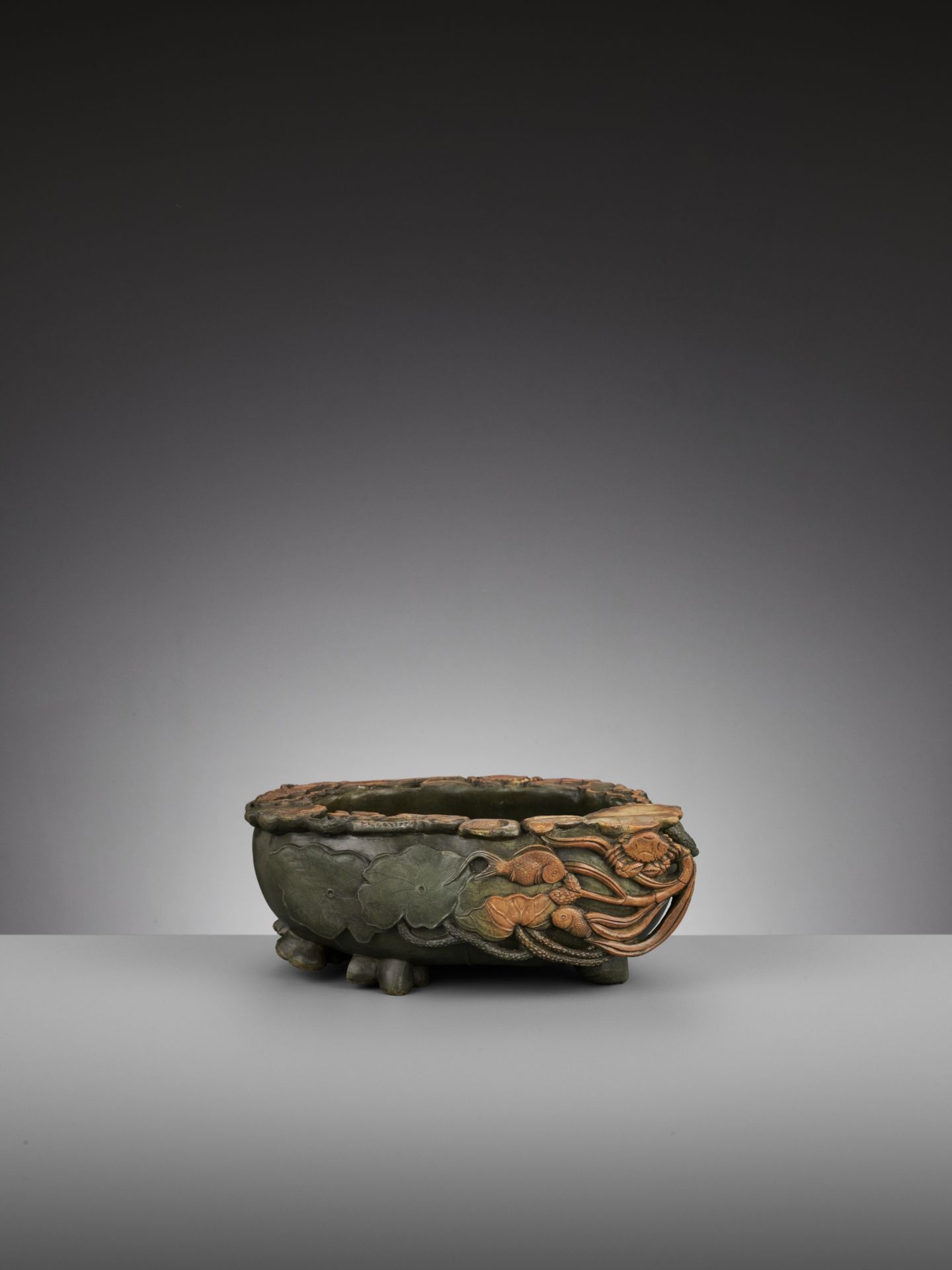 A LARGE DUAN STONE 'LOTUS POND' BASIN, QING DYNASTY - Image 8 of 14