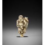 MASAMORI: A GOOD IVORY NETSUKE OF GAMA SENNIN