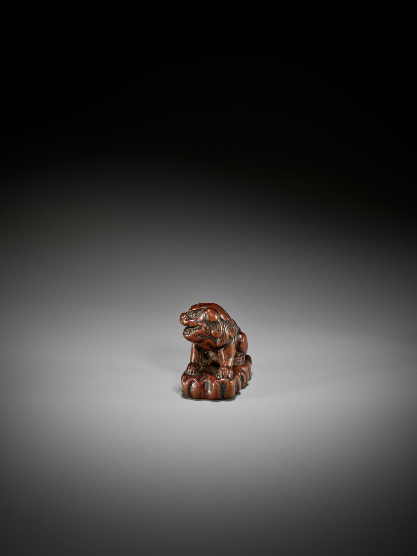 A GOOD WOOD NETSUKE OF A SHISHI - Image 6 of 11