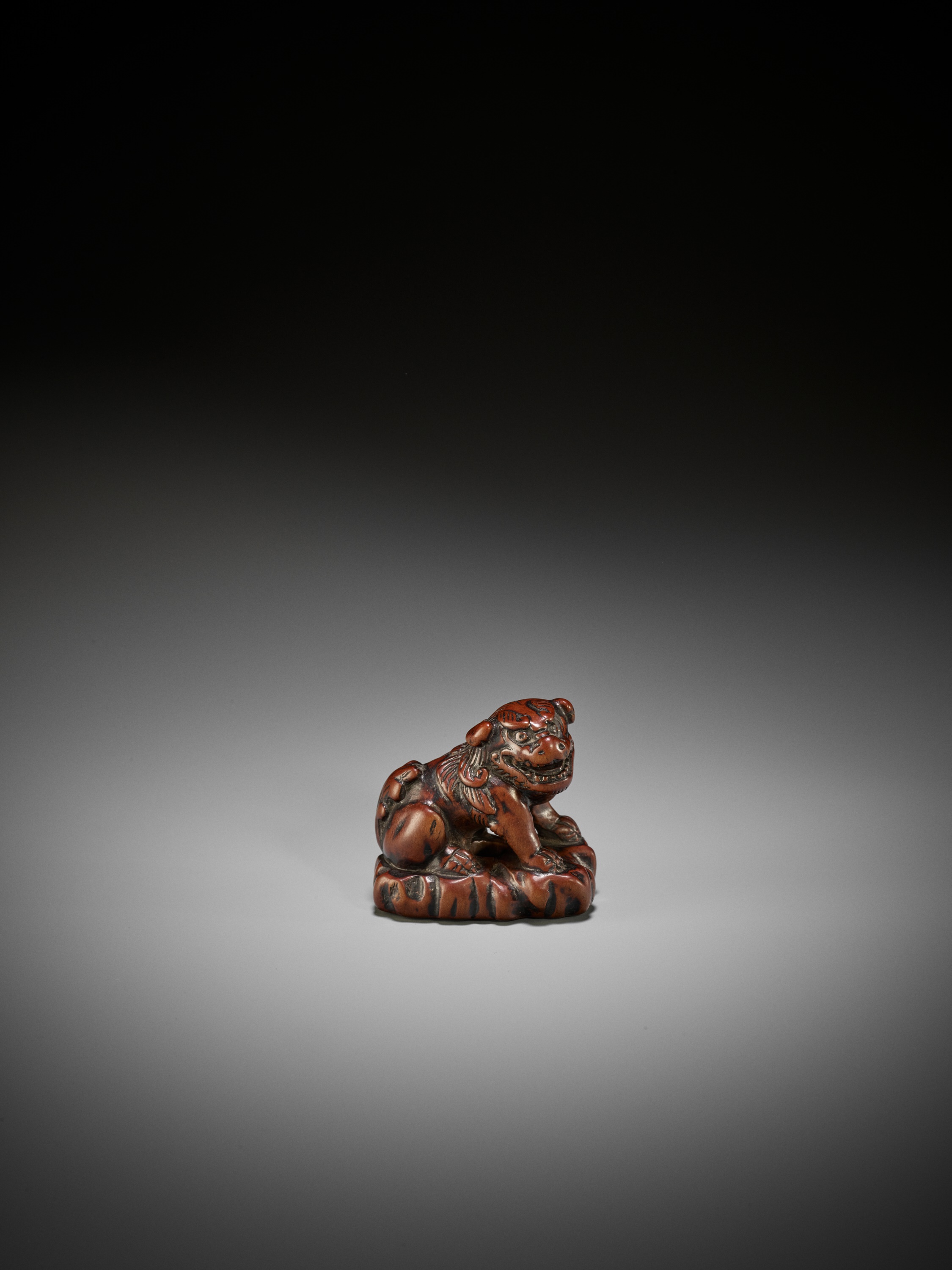 A GOOD WOOD NETSUKE OF A SHISHI - Image 9 of 11