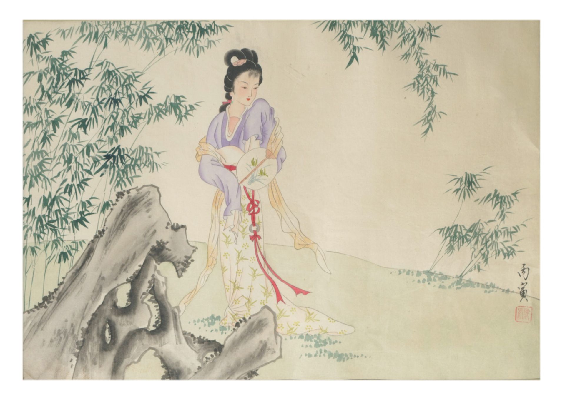 JAPANISCHE DAME IN LANDSCHAFT