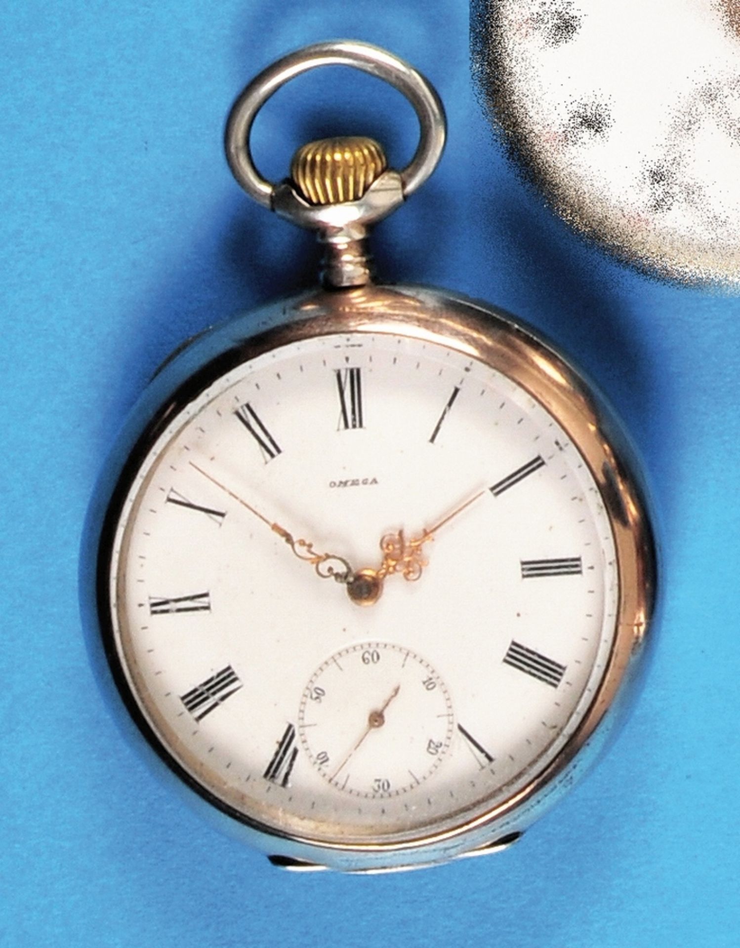 Silver pocket watch, Omega