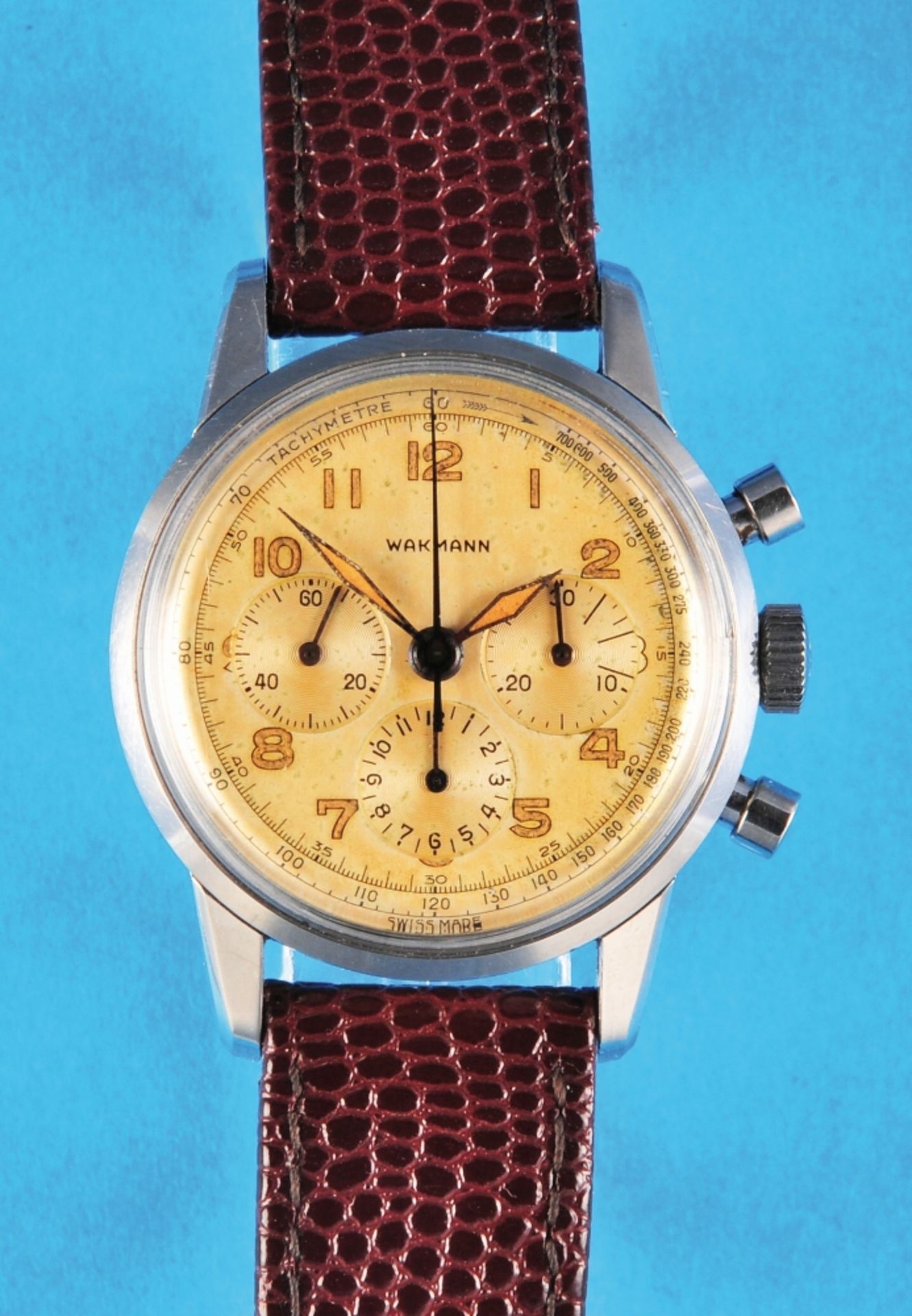 Wakmann, steel wristwatch chronograph