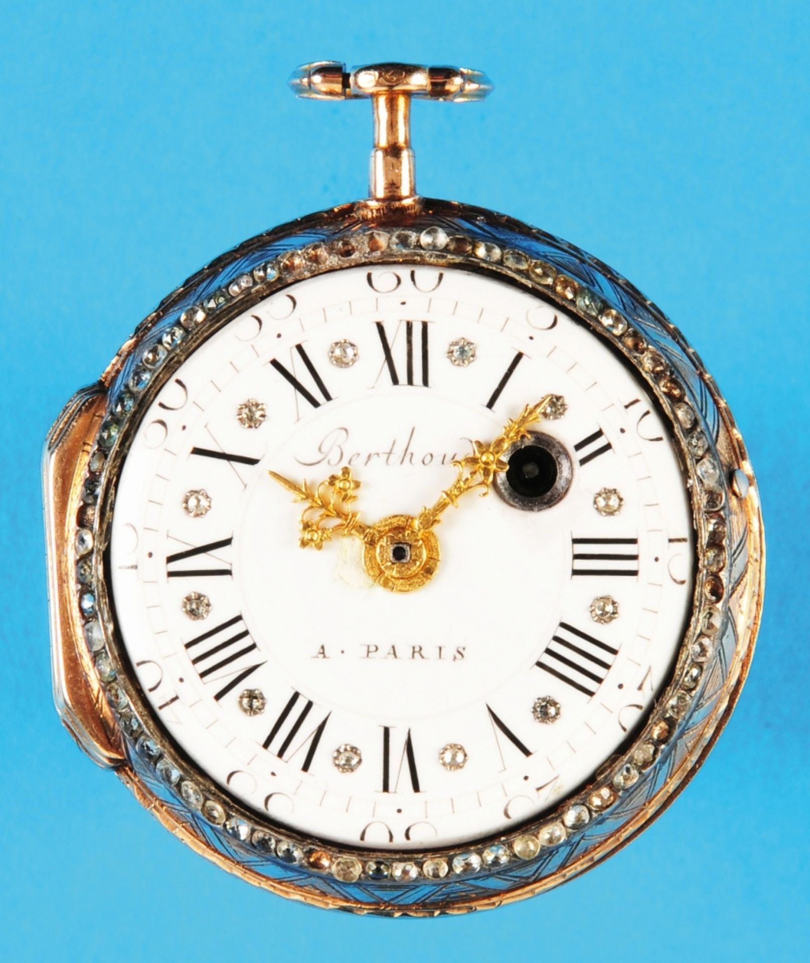 Skeletonized golden pocket watch, Berthoud à Paris