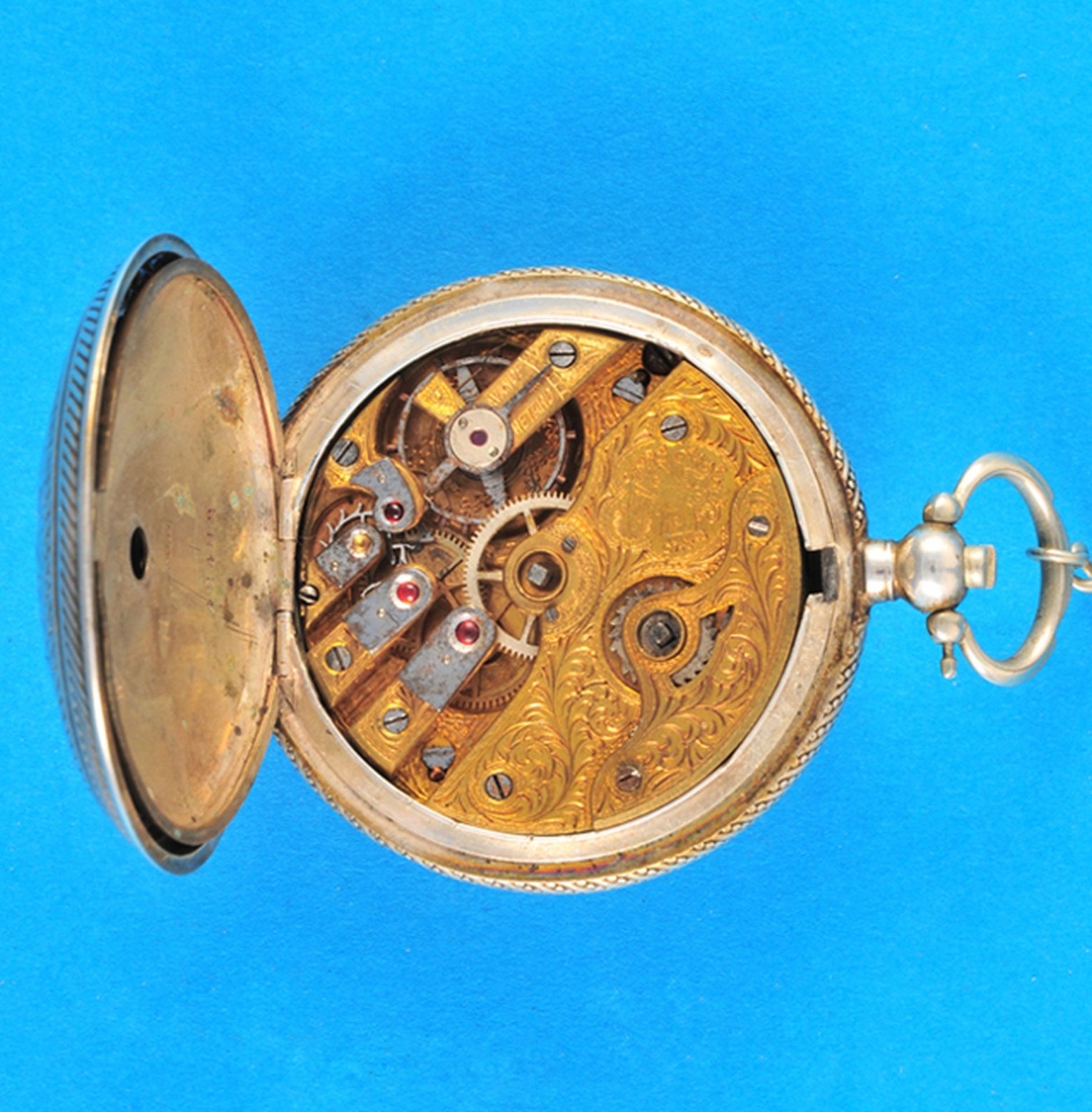 Engraved english silver pocket watch with spring cover for the ottoman market - Bild 3 aus 3