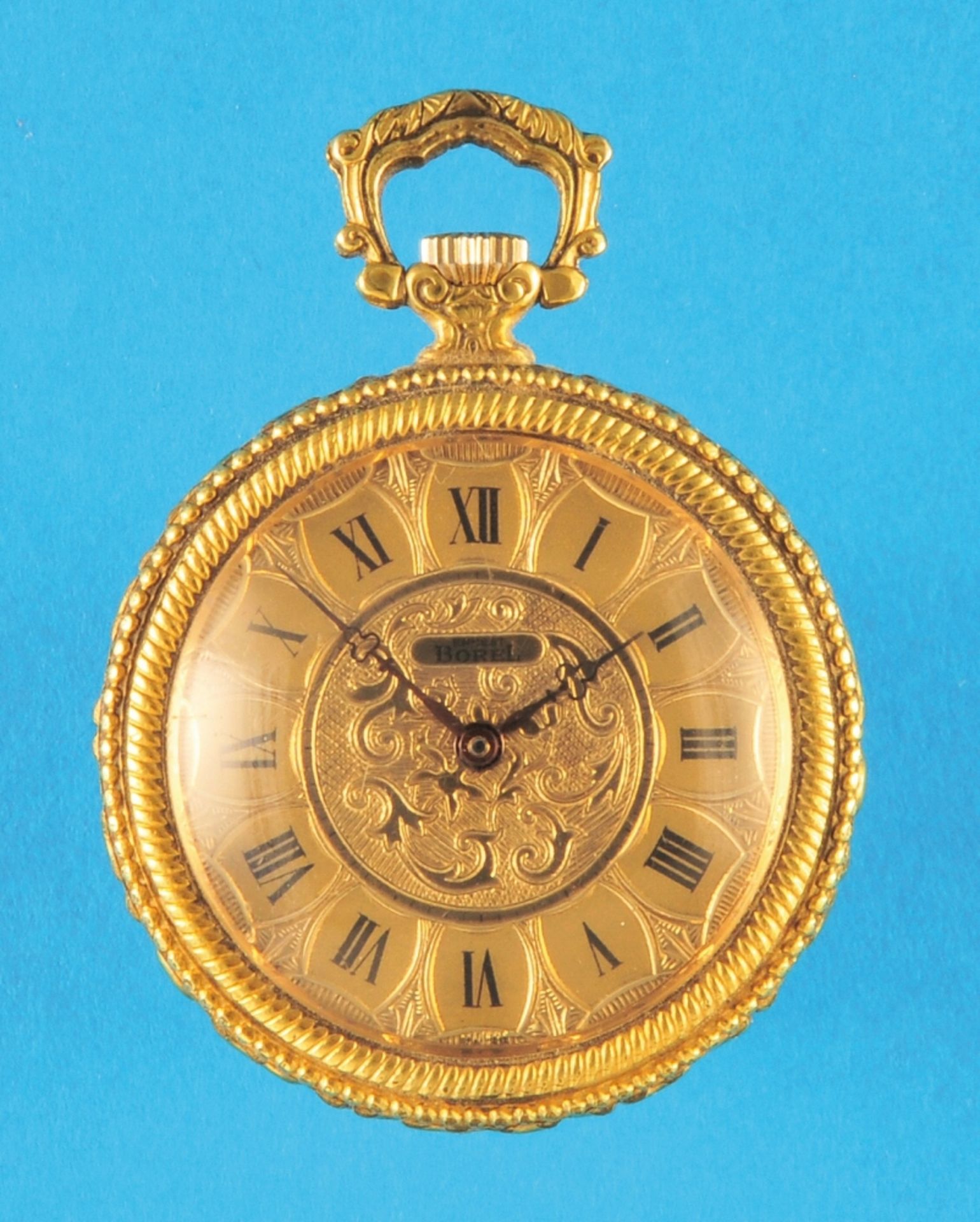 Ernest Borel, small gold-plated motive pocket watch