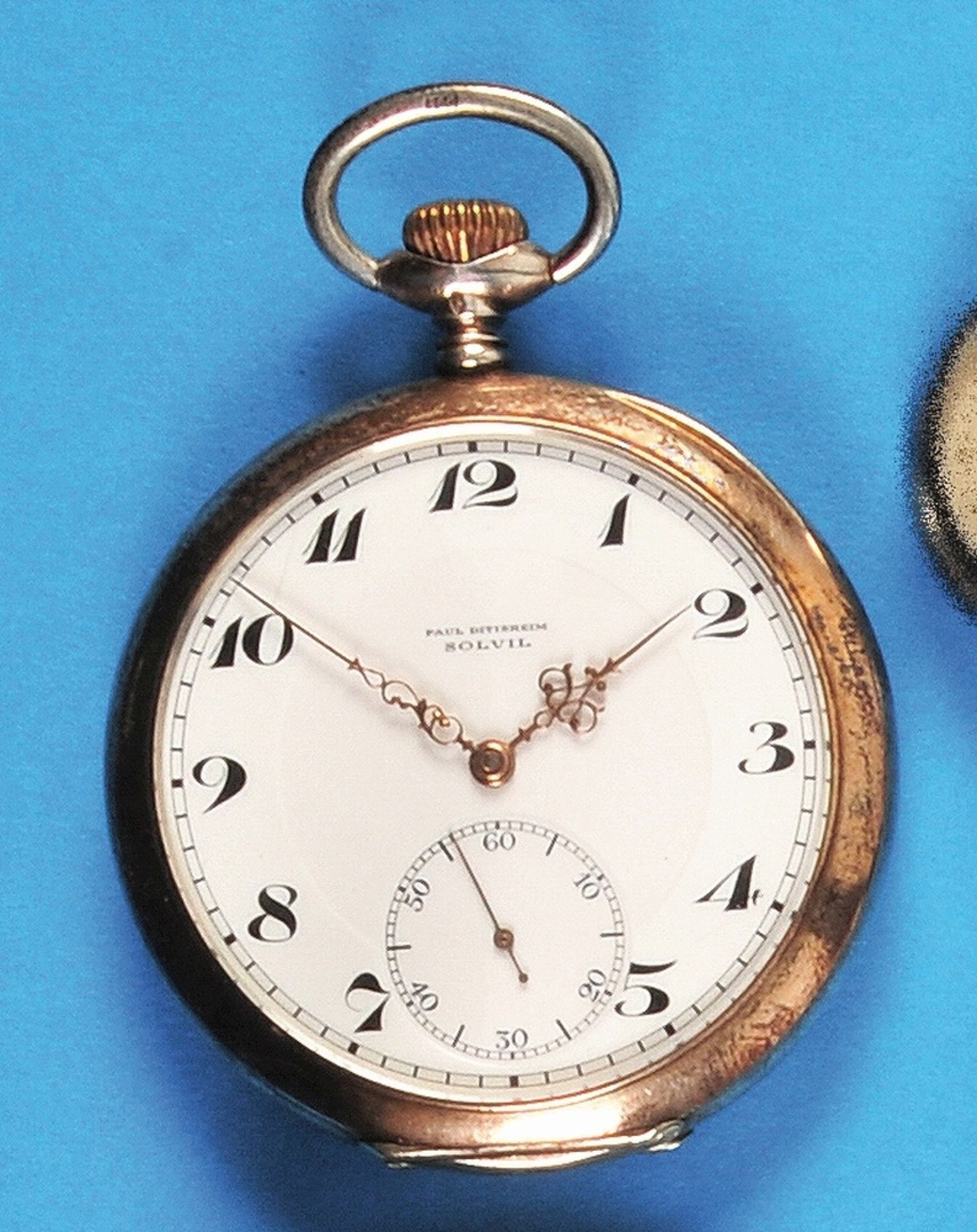 Paul Ditisheim, Solvil, silver pocket watch with affix-compensations balance - Bild 2 aus 2