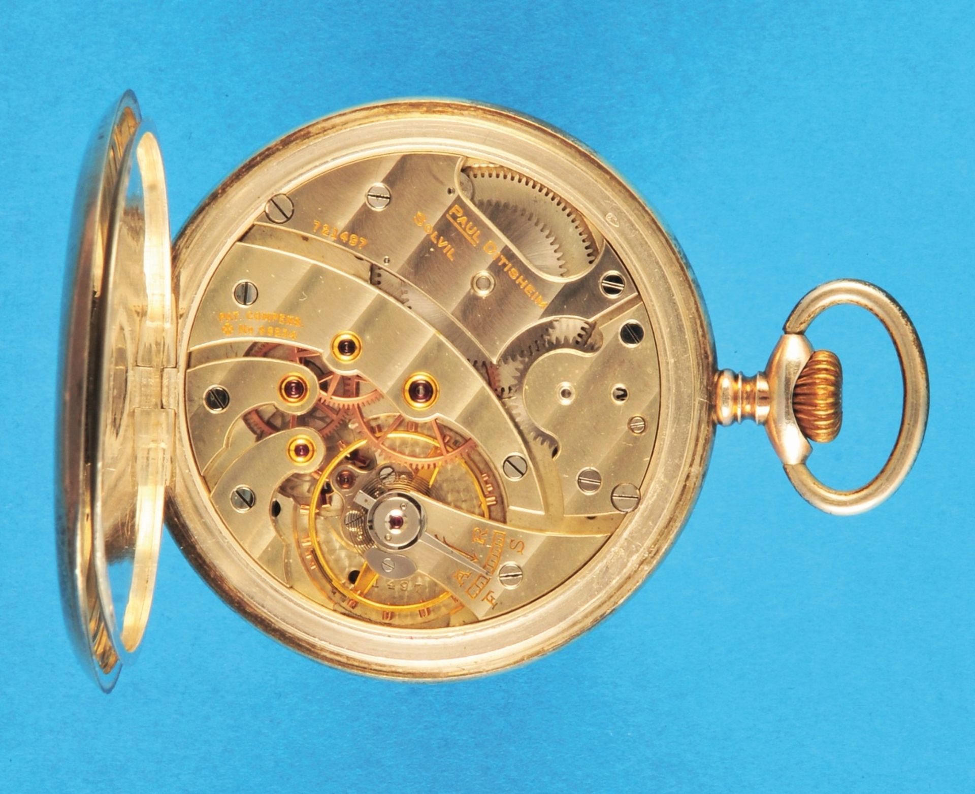 Paul Ditisheim, Solvil, silver pocket watch with affix-compensations balance