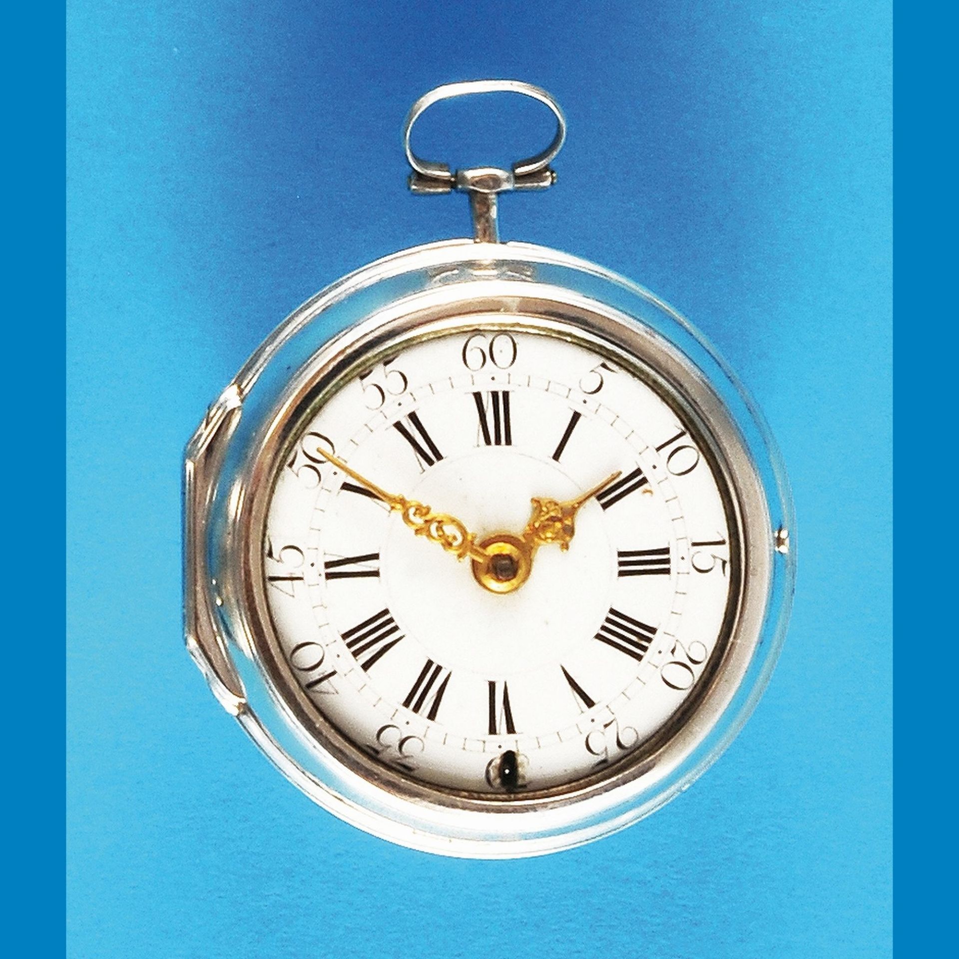 English silver bag watch with outer case, sign. Martineau London (Lit. Loomes S. 155) Joseph, jun. ? - Bild 2 aus 2