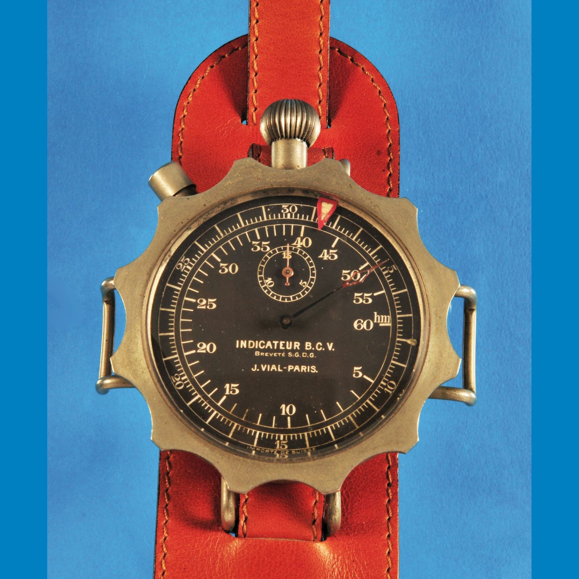 Bomb dropping watch, Minerva, for the French Air Force, "Chronografo di Retorno", Indicateur B.C.V.