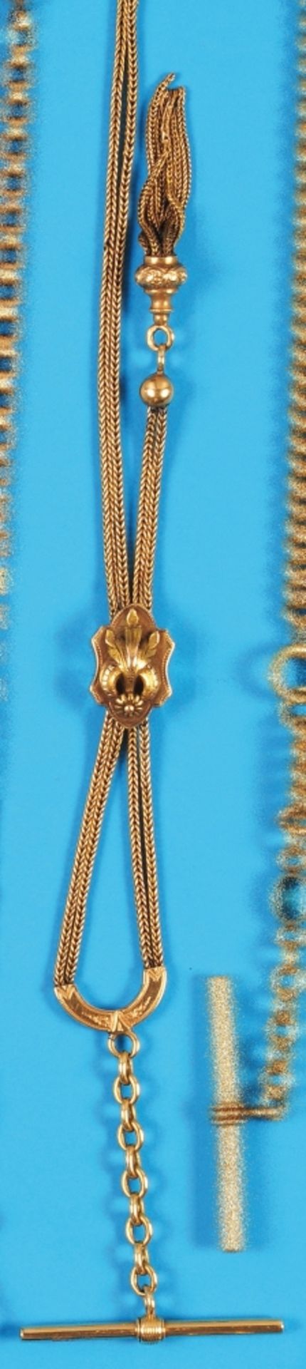 Golden pocket watch chain