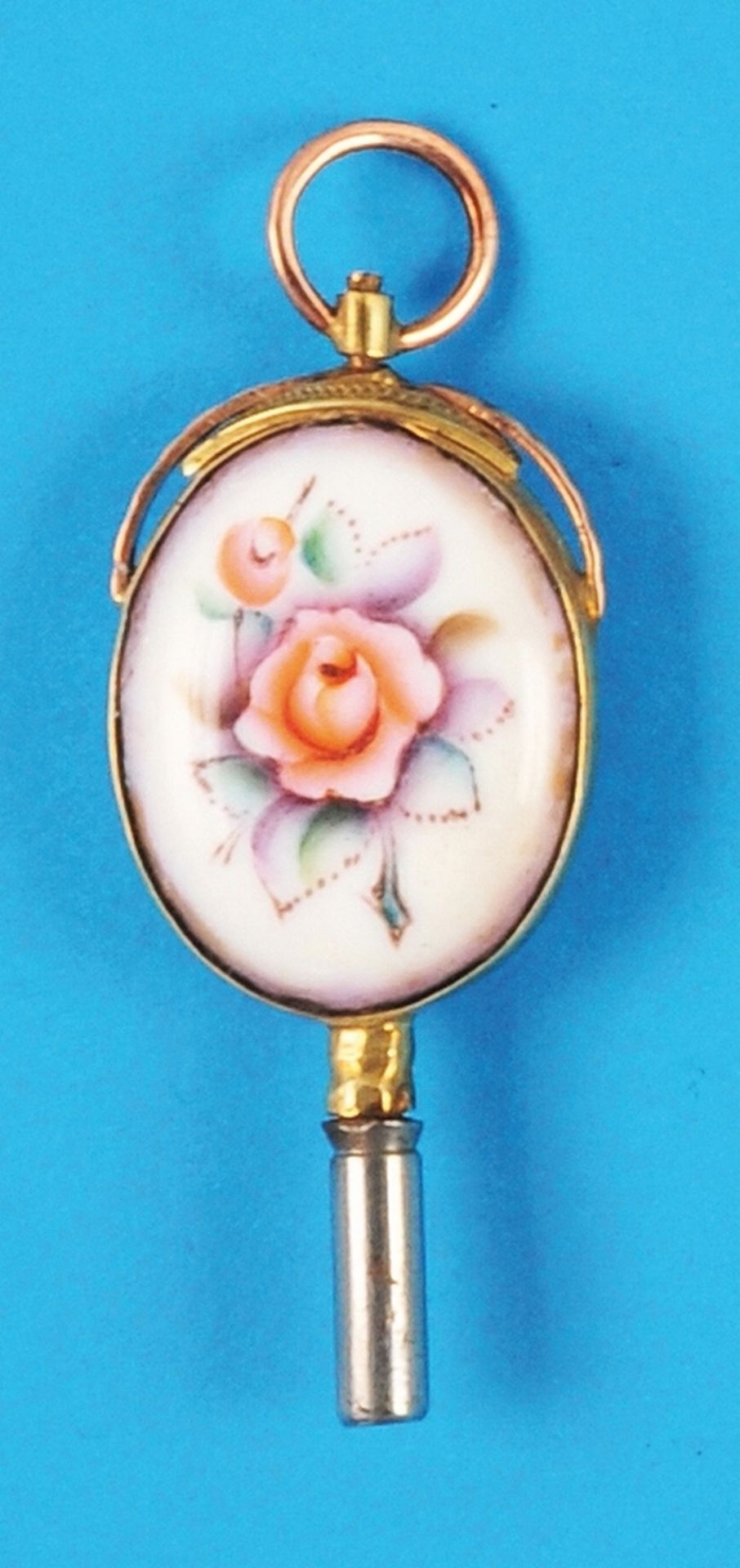 Golden enamel pocketwatch key