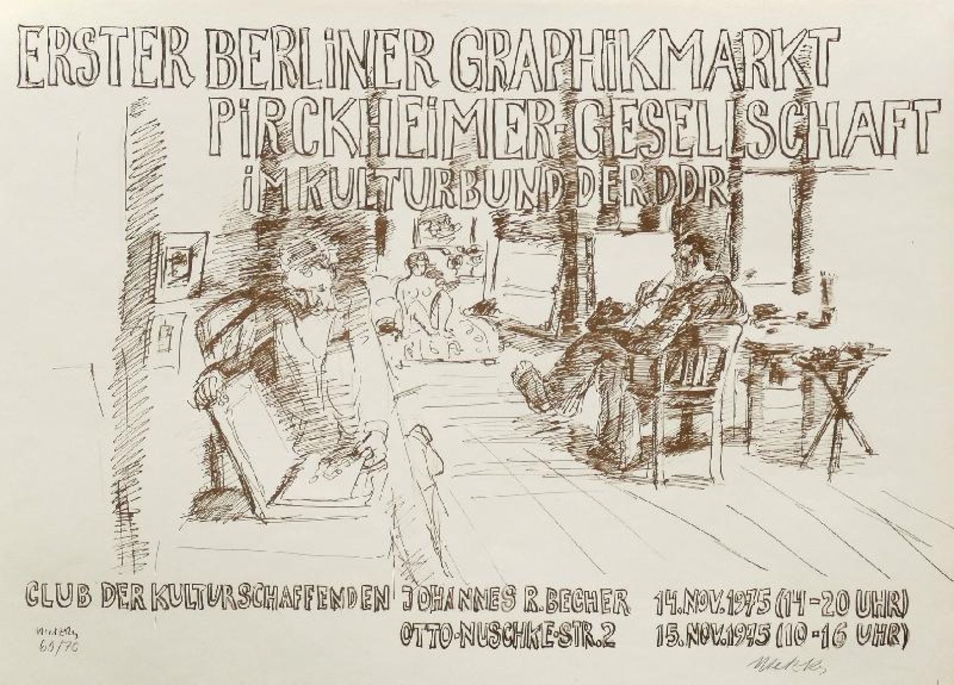 Plakate - Metzkes, Harald: (Künstler, Sammler und Modell im Atelier)