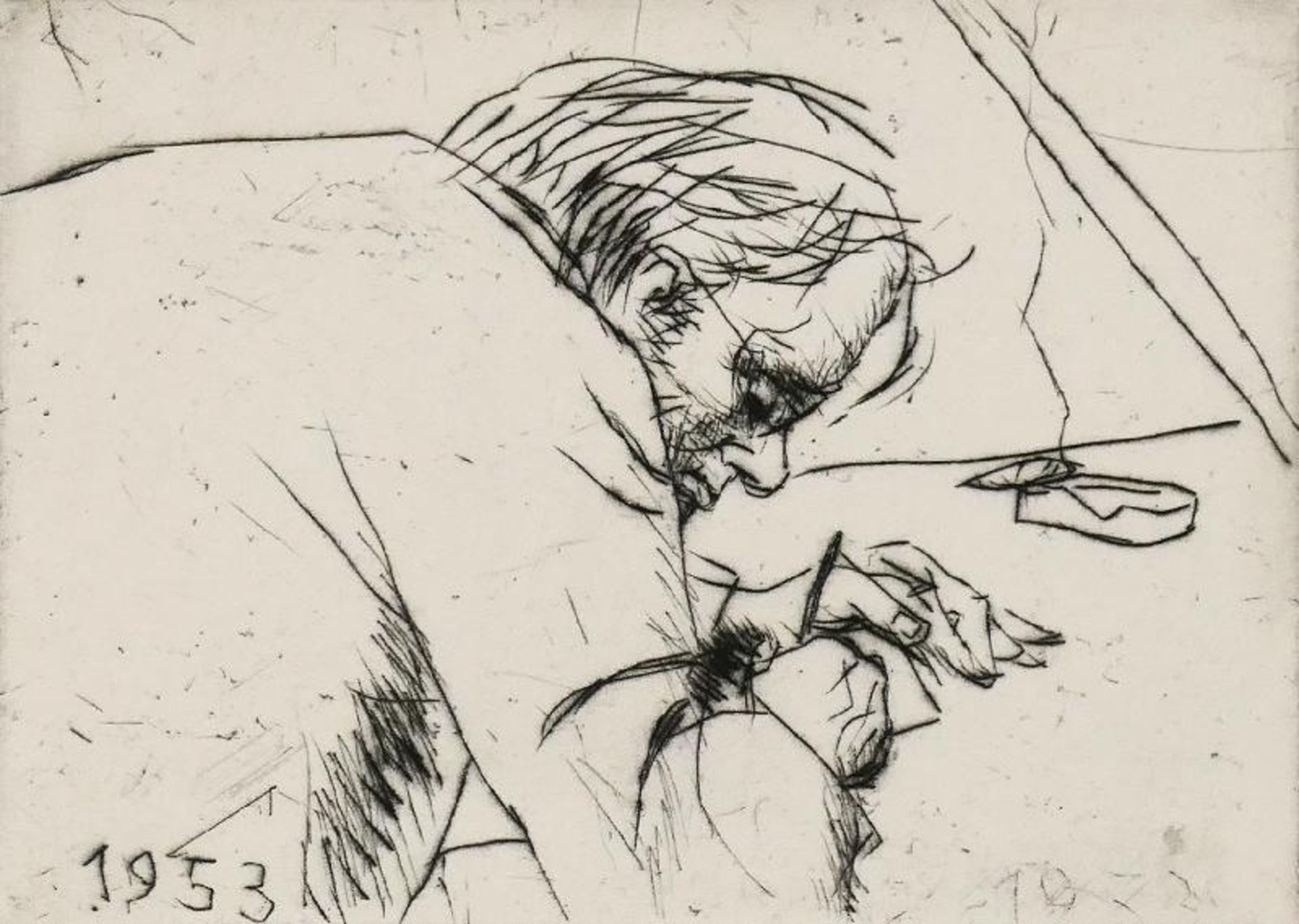 Mohr, Arno - Selbst beim Zeichnen (1953)