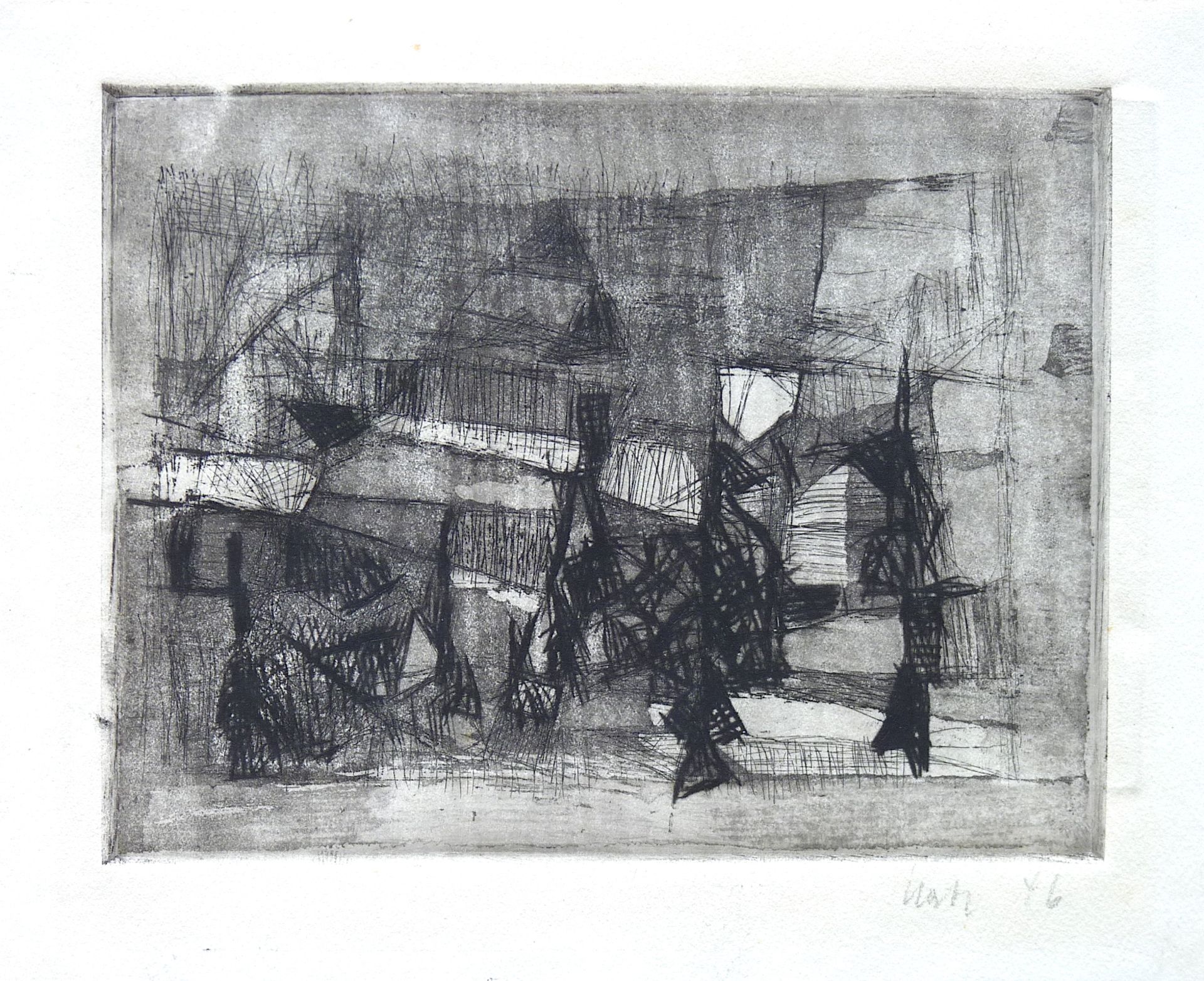 BATZ, EUGEN: 2 Blatt "Komposition", beide 1946 - Bild 2 aus 2
