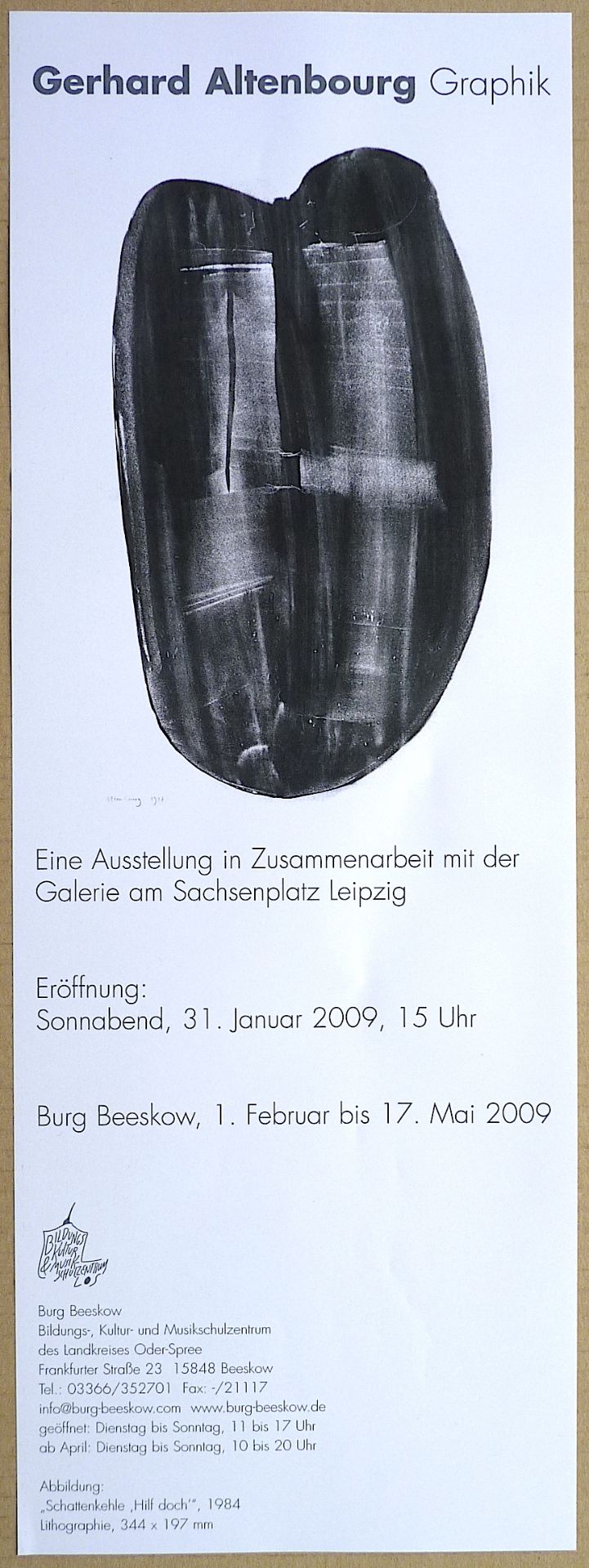 ALTENBOURG, GERHARD (Gerhard Ströch): "Schattenkehle 'Hilf doch!'", 1984 - Image 2 of 2