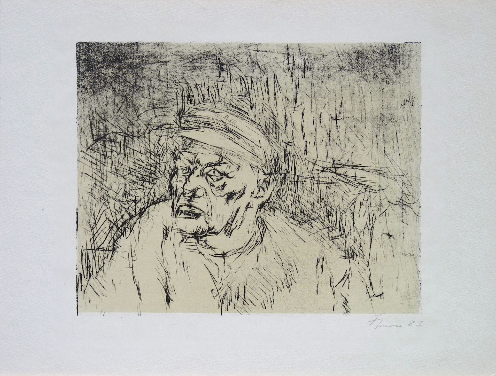 CREMER, FRITZ: "Männliches Bildnis (Kämpfer)", 1980 - Bild 4 aus 4