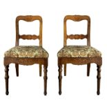 Two inlaid Biedermeier chairs, light wood H 88 cm H seat 46 cm Seat width 45 cm