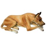 Sculpture depicting terraglia Great Dane dog. H 20 cm 8X.