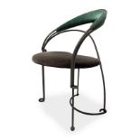 Armchair with iron sitting in velvet. H cm 77. Seat 44x50 cm.