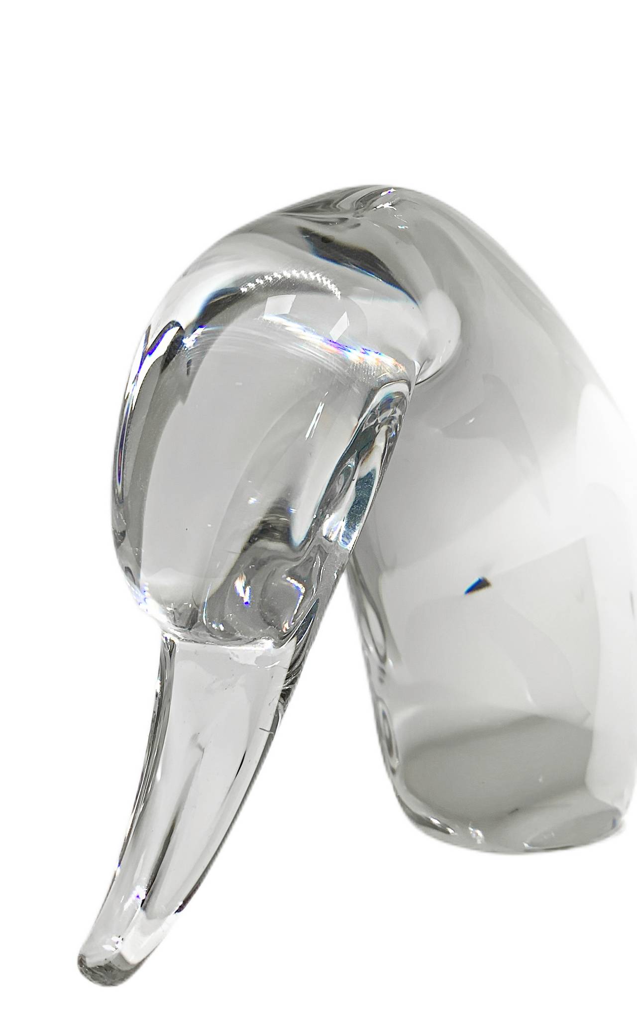 Sculpture in crystal informal taste depicting duck, 20th century. 12 cm H x 24 cm Signed on the base - Image 4 of 4