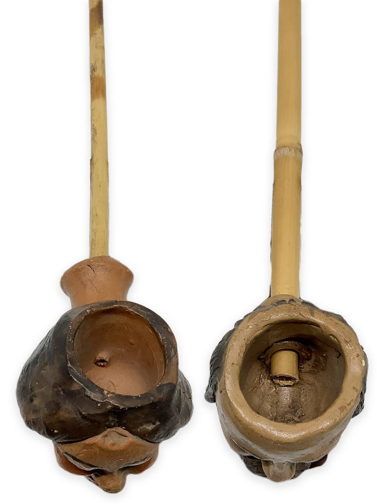 Pair of Pipe. "Fellow Alfio" - Hand painted. Catania, Sicily. Second half of 1900. Pipa with stove a - Image 4 of 4