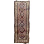 Malayer carpet, 355x106 cm. Western Persia, 1940-50 era. Warp and weft in cotton, fleece and wool. w