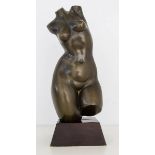 Sculpture from the 80's Bust of a woman representing fertility, patinated bronze. H 45 cm