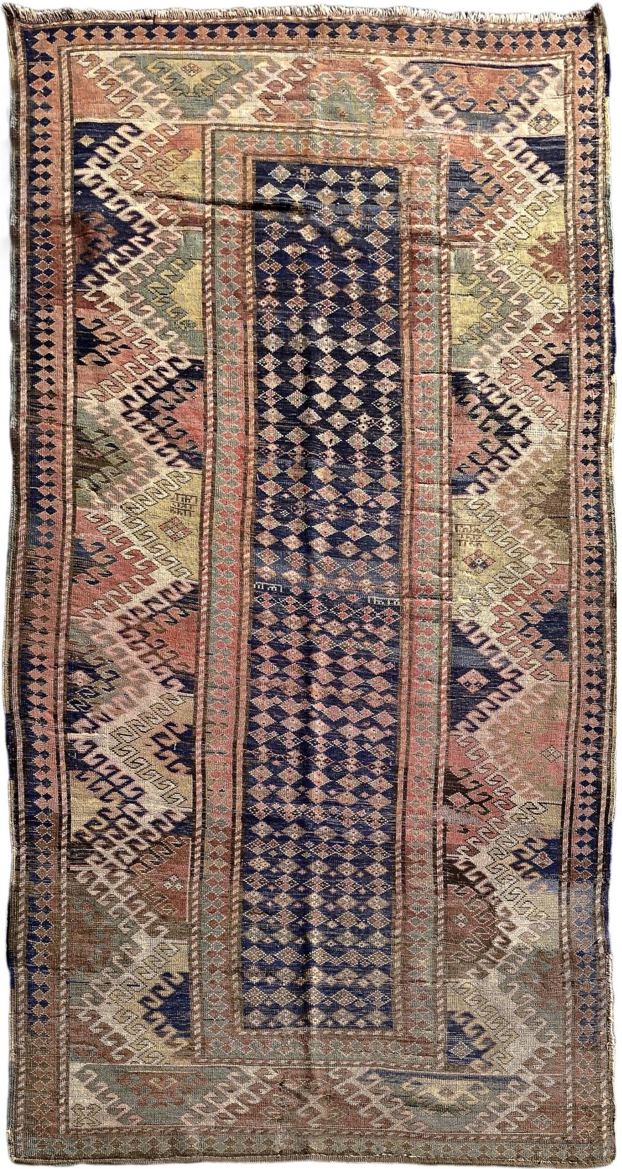 Carpet Kasak Bordjalu, 280x128 cm. Western Caucasus south early 1900. Warp, plot and fleece wool, na - Image 5 of 5