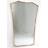 Mirror brass, 40s, style Gio Ponti. H 80x60 cm