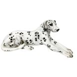 Ronzan, pottery sculpture depicting Dalmatian dog. 19. H cm length 42 cm.