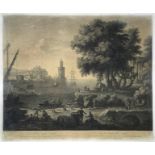 Etching, depicting Naples View from Claud Lorain, Signed on the lower right Fran. Nivares sculpsit 1